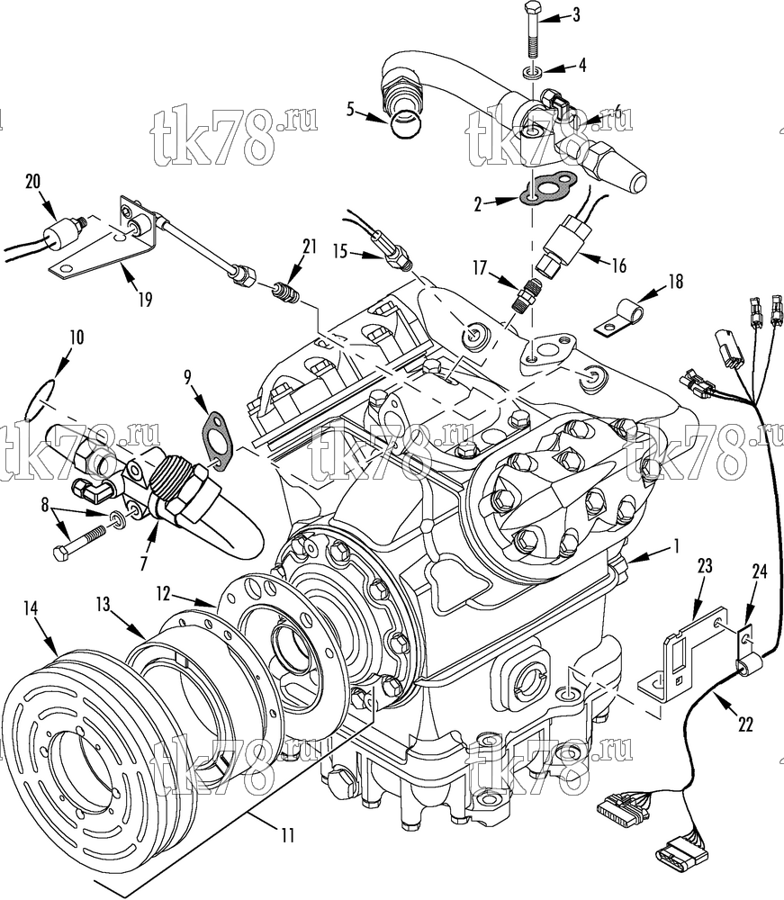 Каталог запчастей для Thermo King T1-M99 COMPRESSOR GROUP (5D37227G35, KIT 720187)