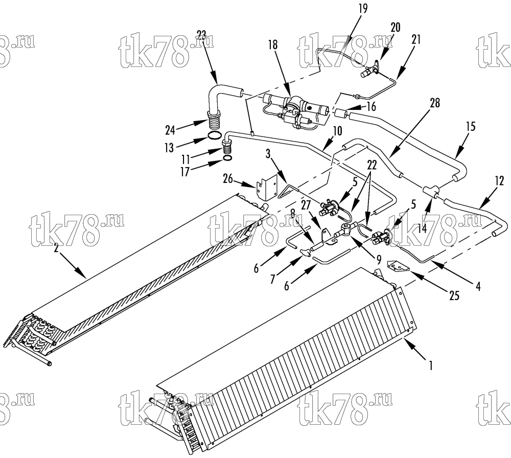 Каталог запчастей для Thermo King AT13-M1, M1A & M1B REFRIGERATION - EVAPORATOR (MASTER 099840)