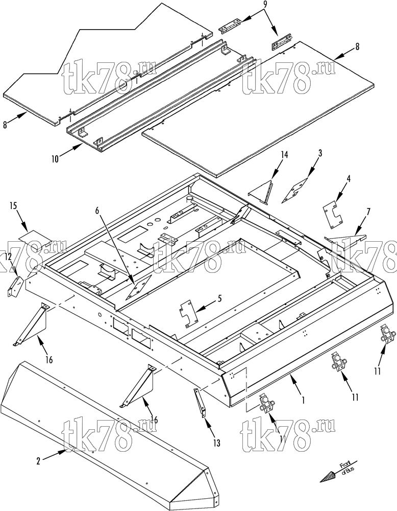 Каталог запчастей для Thermo King AT13-M1, M1A & M1B EVAPORATOR STRUCTURAL
