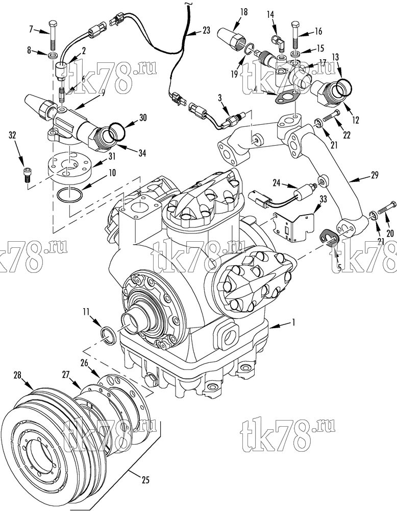 Каталог запчастей для Thermo King  COMPRESSOR GROUP (2C45049G04, KITS 720274/720548)