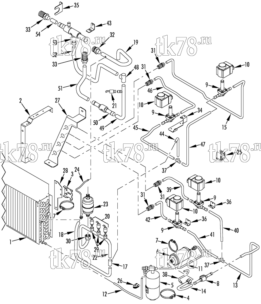Каталог запчастей для Thermo King  REFRIGERATION GROUP (V-500 MAX TC 10)