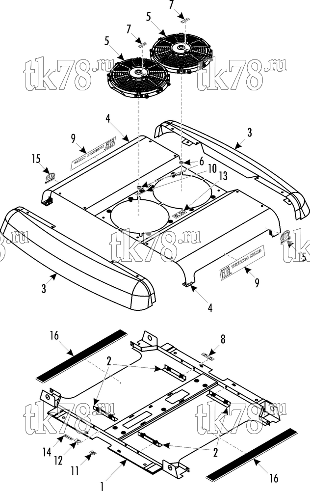 Каталог запчастей для Thermo King ShuttleAIRE S-30 FRAME & FANS (ROOFTOP, S-20, S-30, S-40)