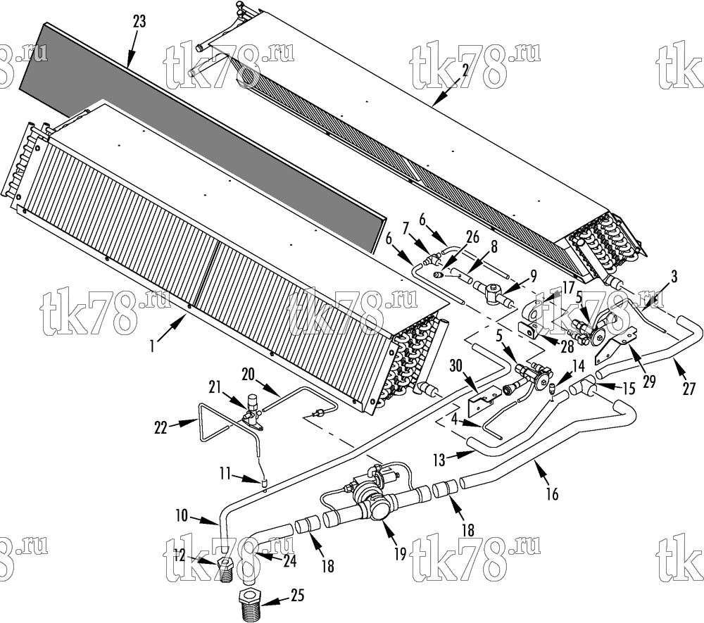 Каталог запчастей для Thermo King  REFRIGERATION EVAPORATOR (M23A, M23B)