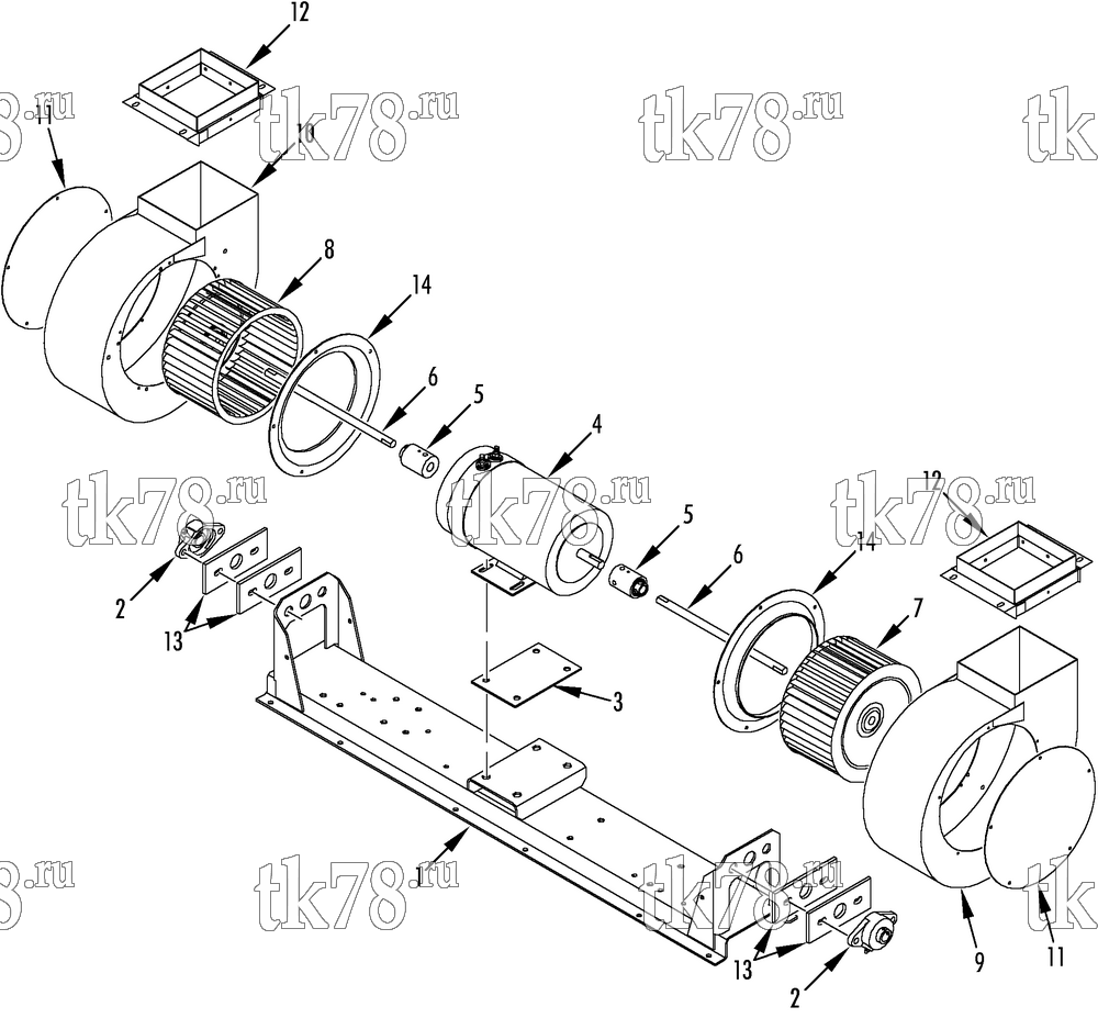 Каталог запчастей для Thermo King TH11-M10 EVAPORATOR BLOWER