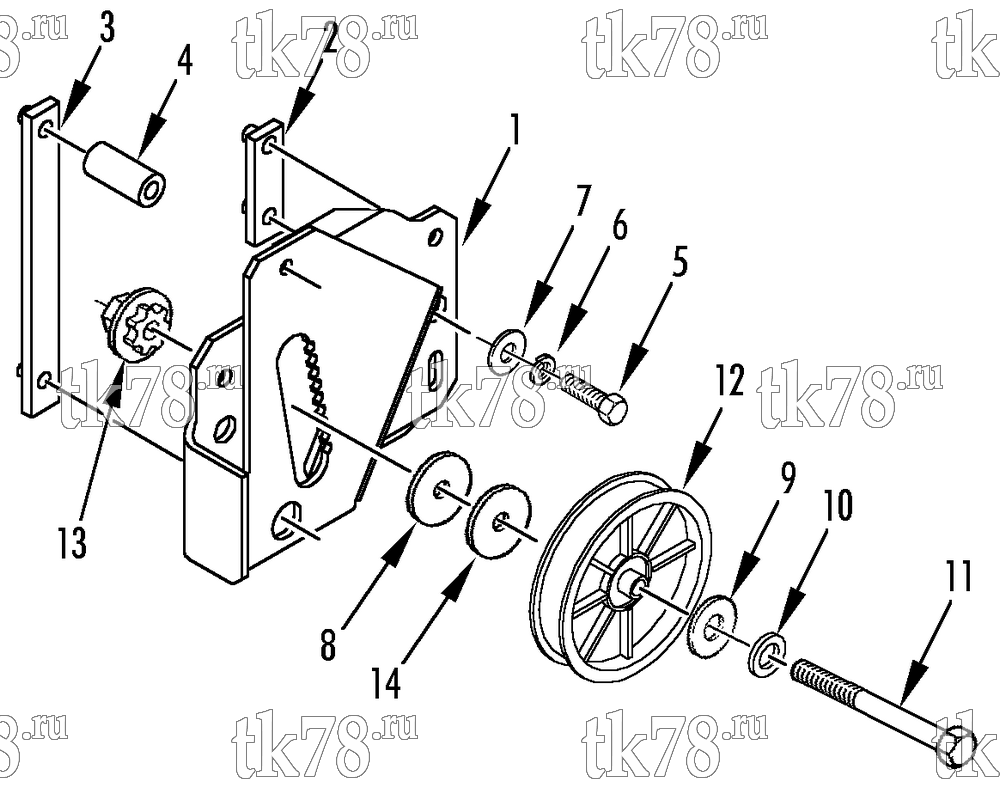 Каталог запчастей для Thermo King RD-II SR w/TK 3.76 Engine IDLER PULLEY GROUP