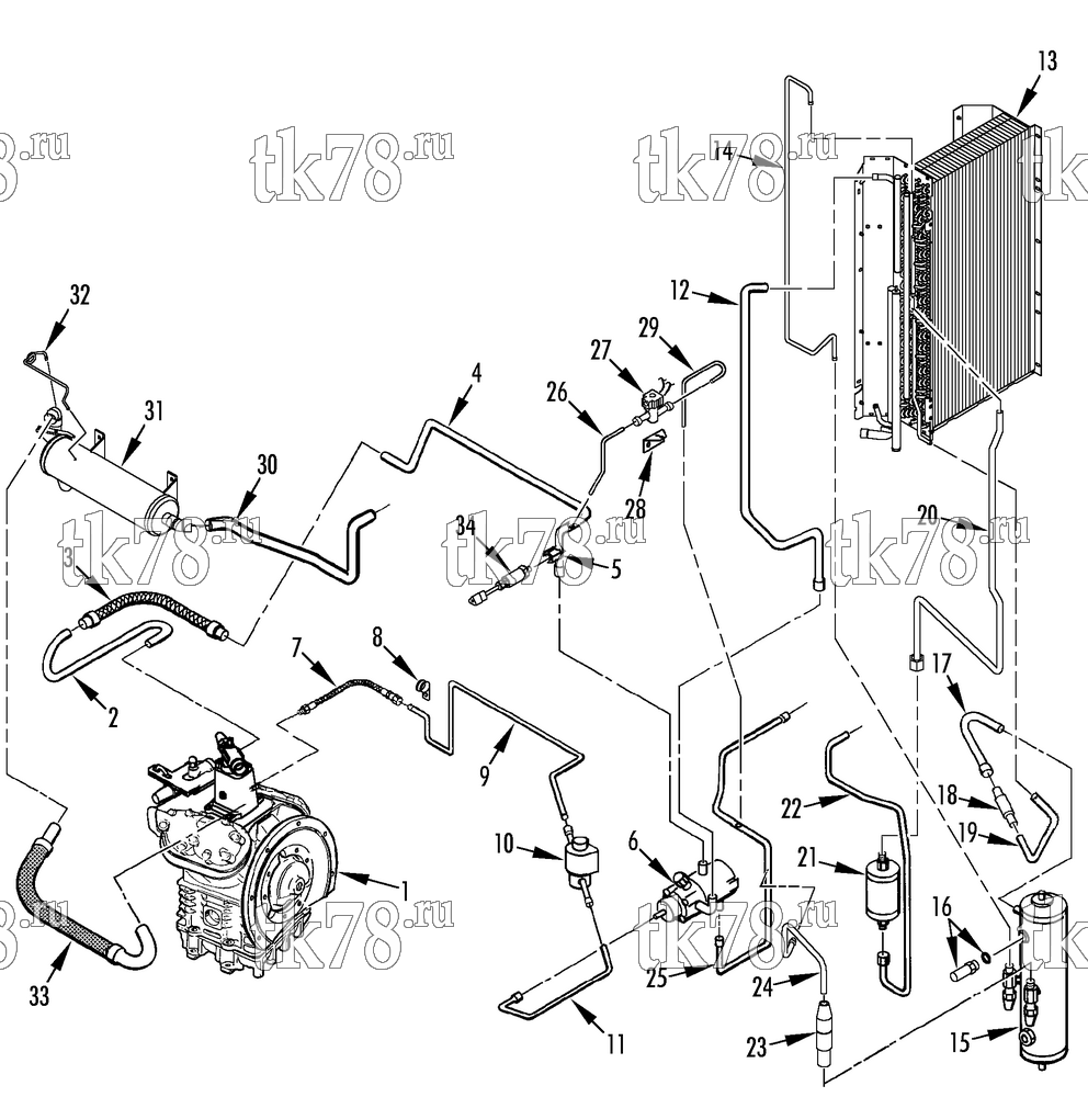 Каталог запчастей для Thermo King SB-310 Tier 2 Engine REFRIGERATION - CONDENSER