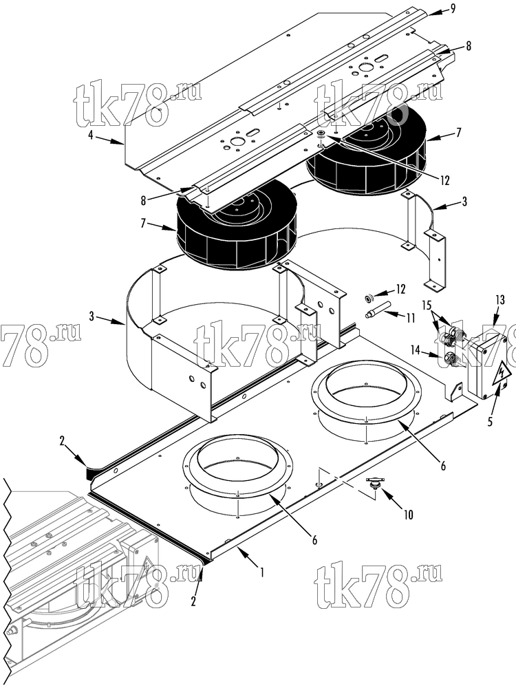 Каталог запчастей для Thermo King TA-1100 & A-1050N EVAPORATOR BLOWER GROUP (TWO REQUIRED)