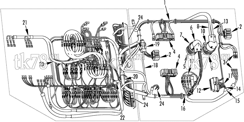 Каталог запчастей для Thermo King TA-1100 & A-1050N CONTROL BOX HARNESSES (A-1050N)