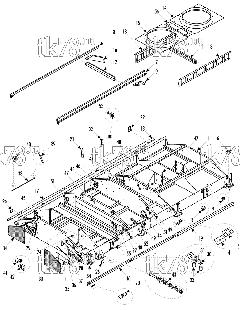 Каталог запчастей для Thermo King LRV-10T BLQ FRAME & COMPONENTS