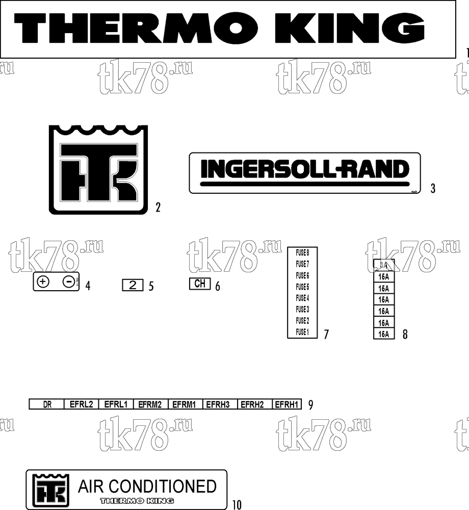 Каталог запчастей для Thermo King  NAMEPLATES