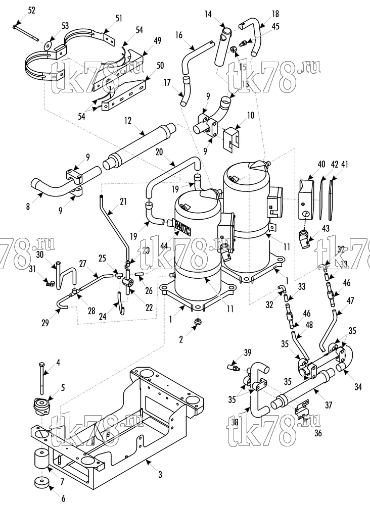 Каталог запчастей для Thermo King  COMPRESSOR