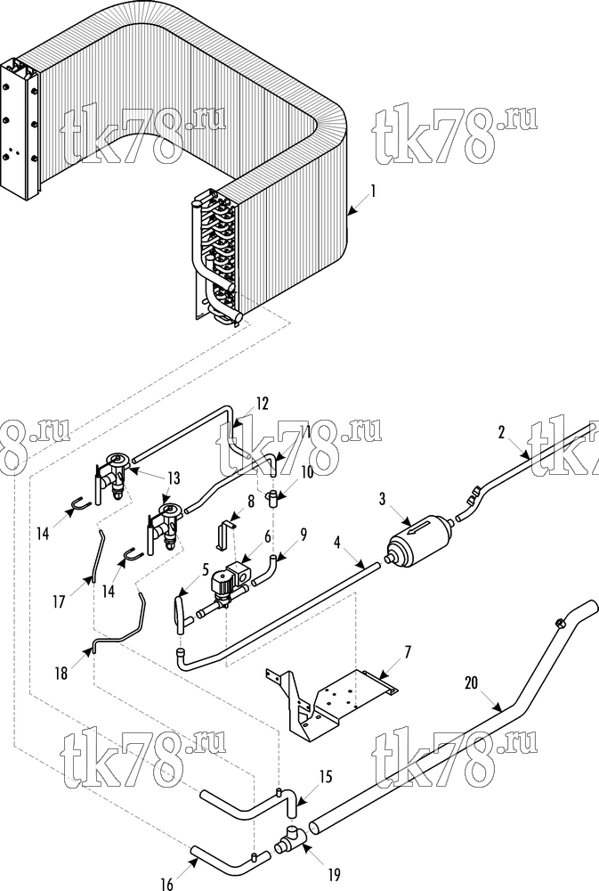 Каталог запчастей для Thermo King LRV-10T BLQ EVAPORATOR SECTION