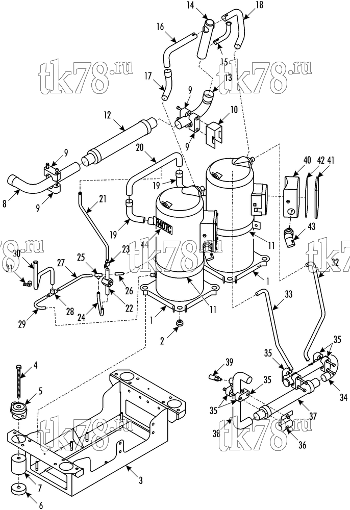 Каталог запчастей для Thermo King  COMPRESSOR