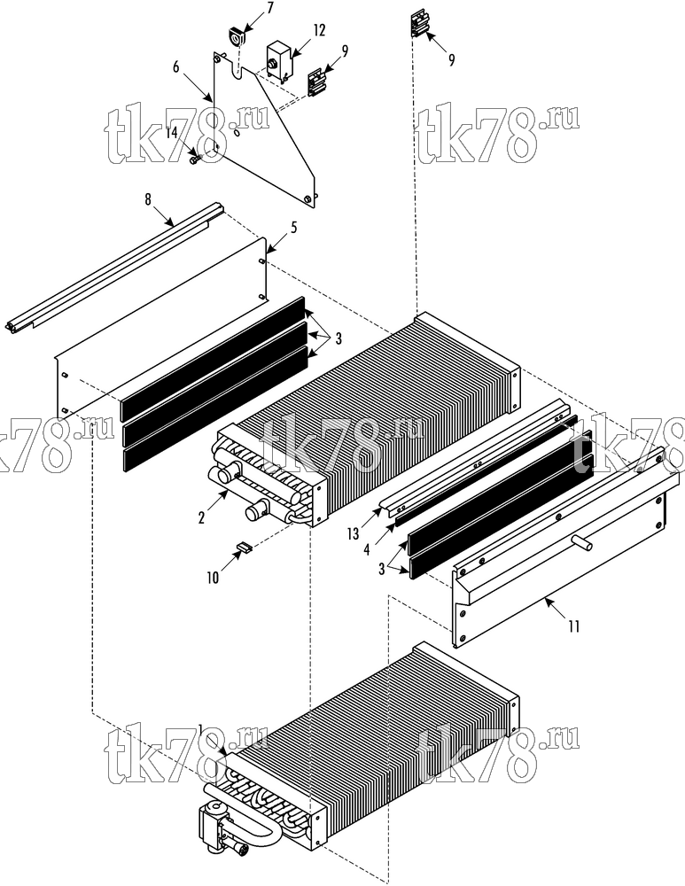 Каталог запчастей для Thermo King MFB P-Horizontal COOL/HEAT MODULE - R134a (099774)