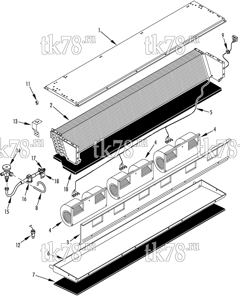 Каталог запчастей для Thermo King ShuttleAIRE S-30 EVAPORATOR COMPONENTS (S-30 LP 1000, Before 10/02)