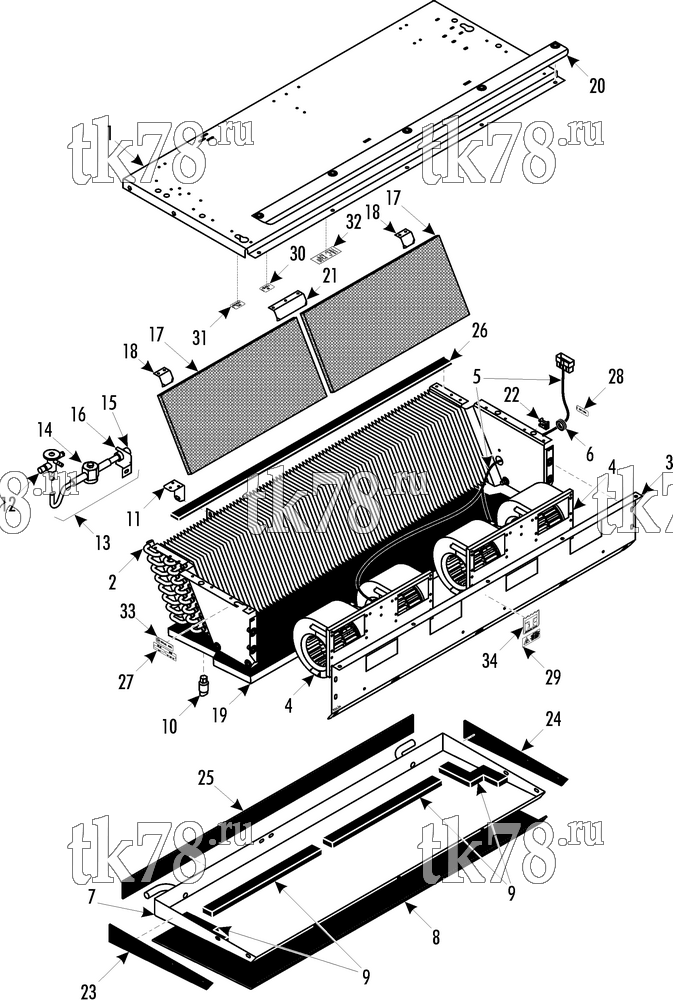 Каталог запчастей для Thermo King ShuttleAIRE S-30 EVAPORATOR COMPONENTS (S-30)