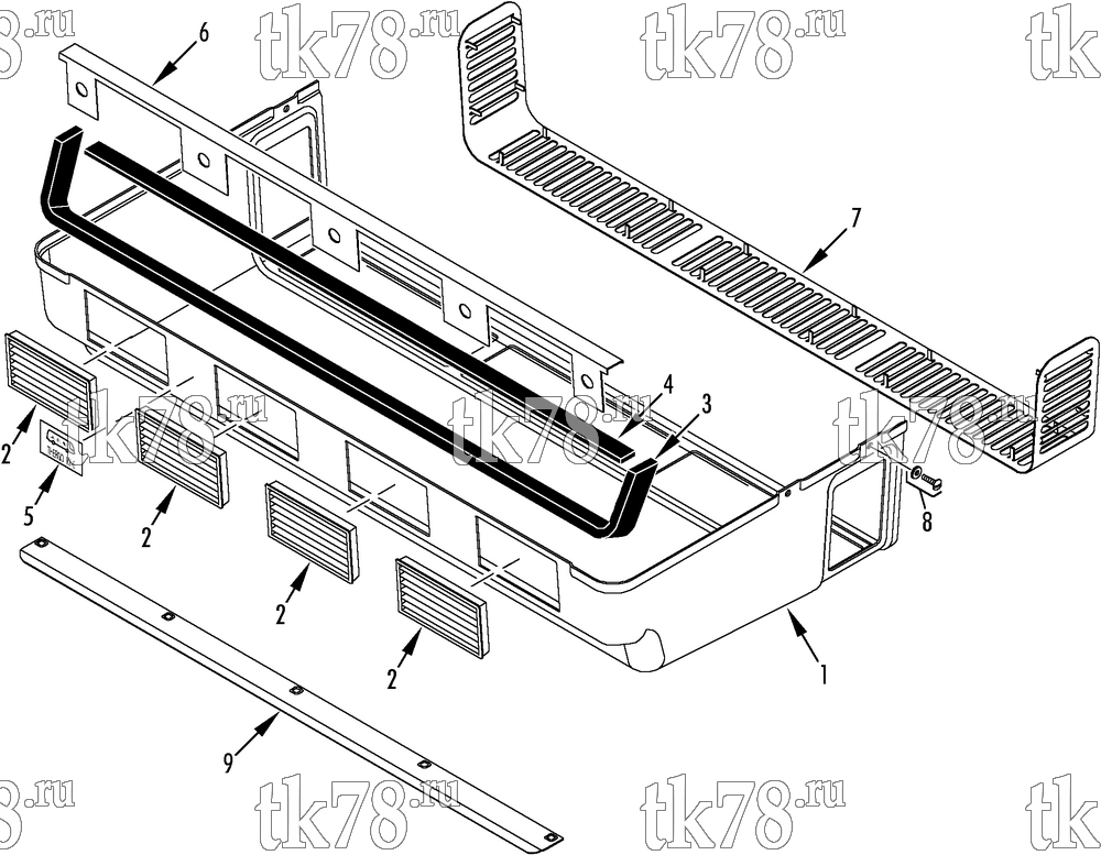 Каталог запчастей для Thermo King ShuttleAIRE S-30 EVAPORATOR COVER (S-30 II, Before 10/02)
