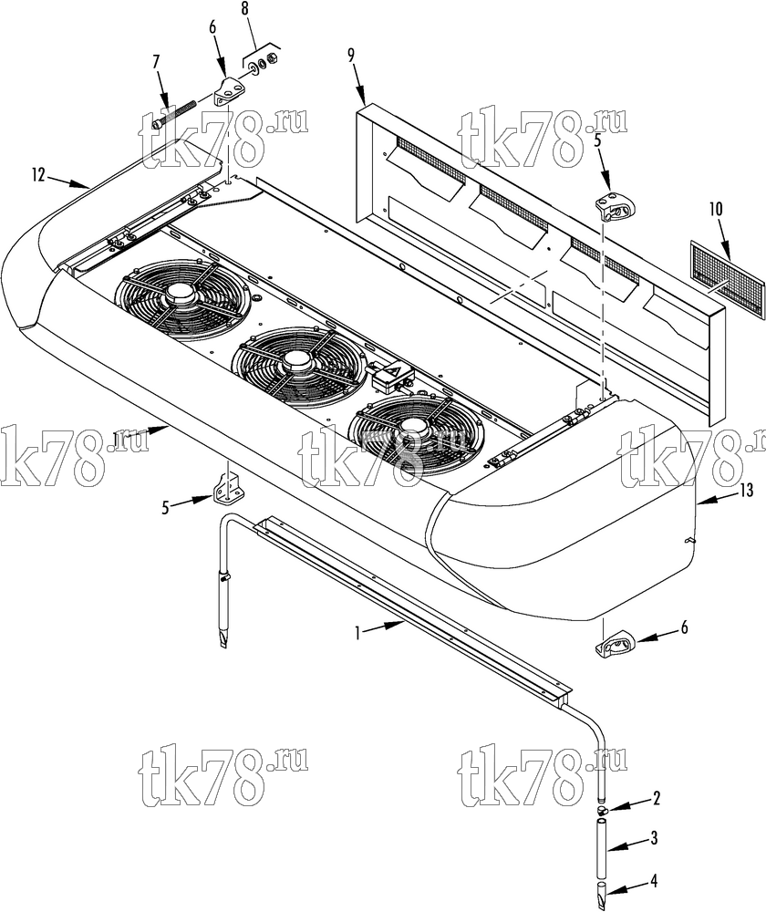 Каталог запчастей для Thermo King TA-1100 & A-1050N UNIT COVERS (A-1050N)