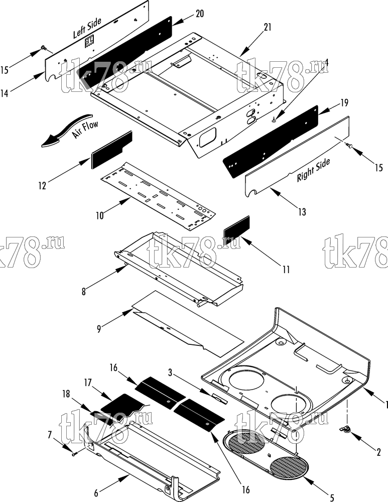 Каталог запчастей для Thermo King T-1000 SPECTRUM TSA FRAME, COVERS, & PANELS (S-2 TMT)
