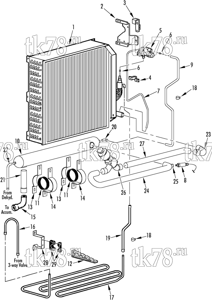 Каталог запчастей для Thermo King Super-II 30 190Y REFRIGERATION - EVAPORATOR (w/ ETV)
