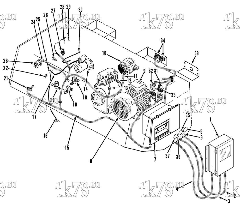 Каталог запчастей для Thermo King MD-MT ELECTRICAL COMPONENTS (MD-II TLE)