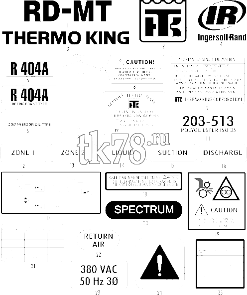Каталог запчастей для Thermo King RD-MT NAMEPLATES