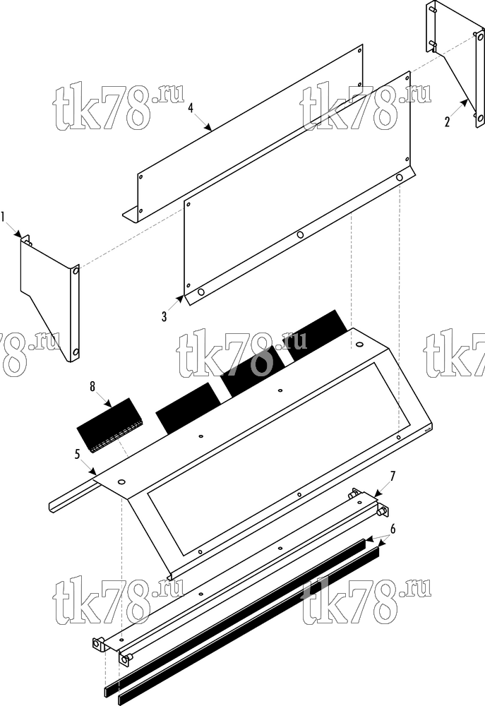 Каталог запчастей для Thermo King MFB P-Horizontal AIR OUTLET MODULE - AIR DUCT (006030 & 007499)