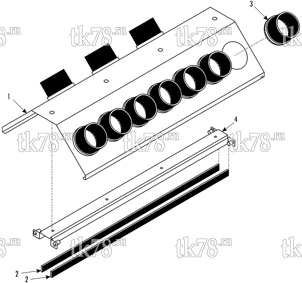 Каталог запчастей для Thermo King MFB L AIR OUTLET MODULE - AIR DUCT (099784)