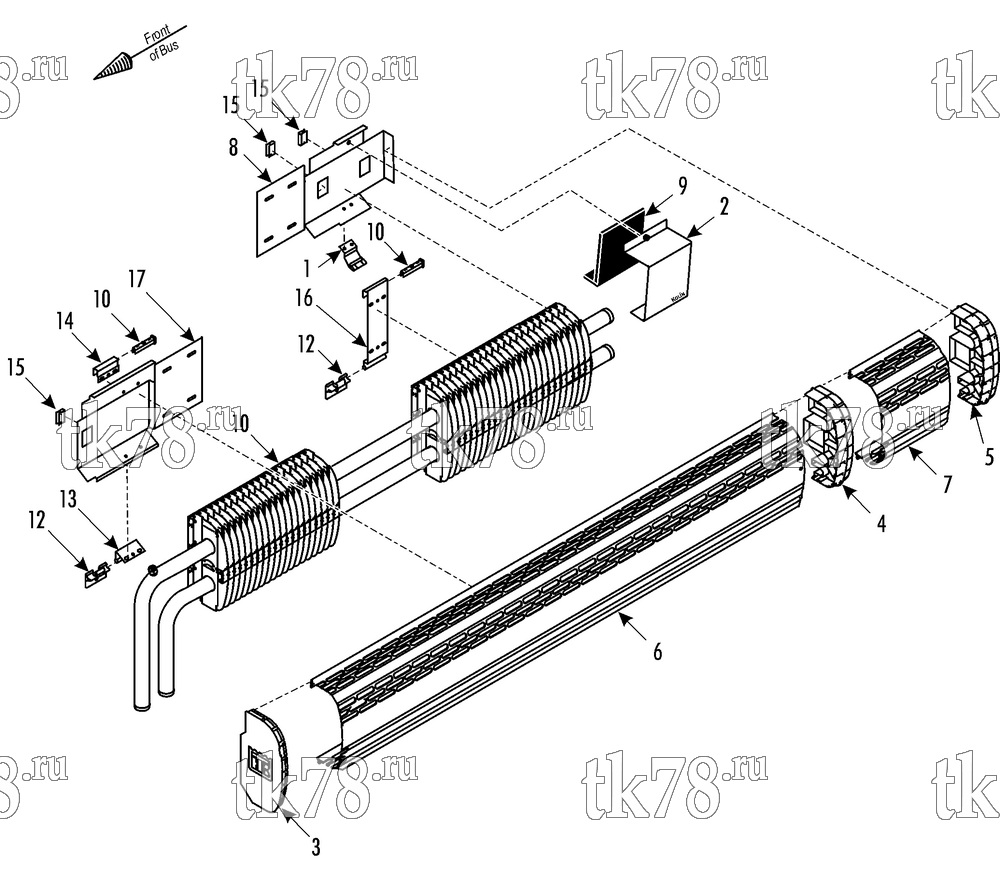 Каталог запчастей для Thermo King  CONVECTOR - MIDDLE RIGHTSIDE (1E05997G01/G02)