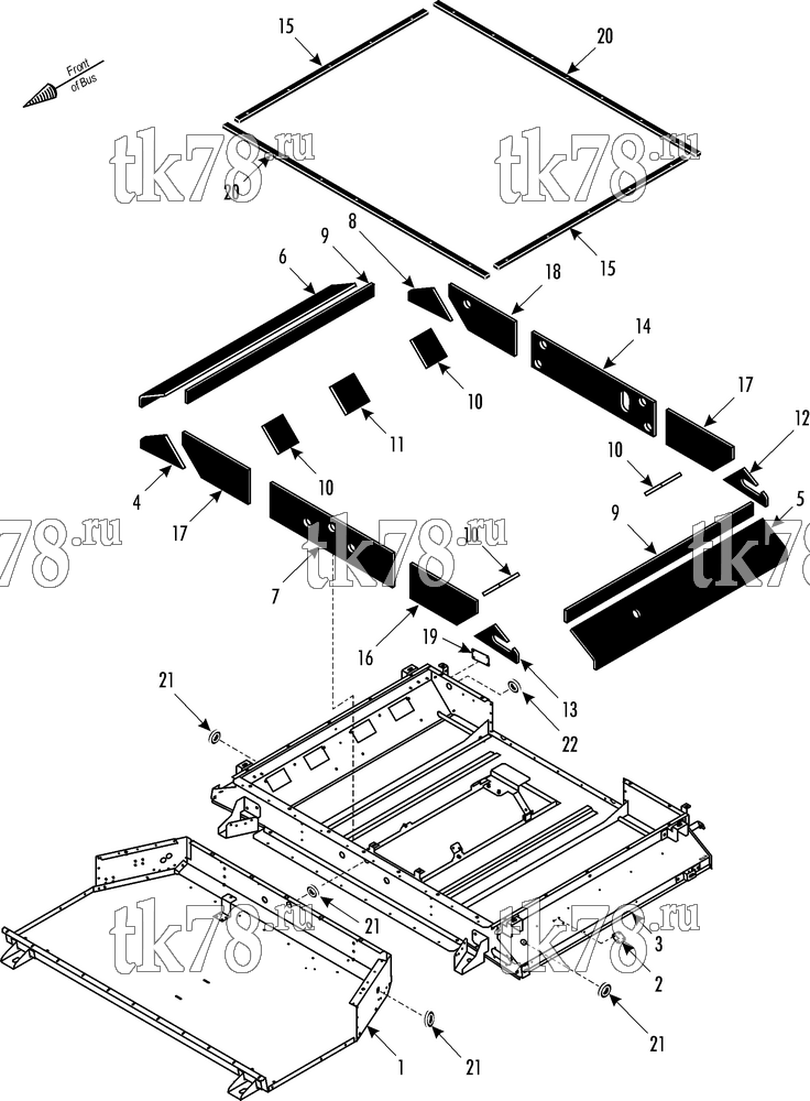 Каталог запчастей для Thermo King SR-50S W Split 1000/1004 FRAME & INSULATION