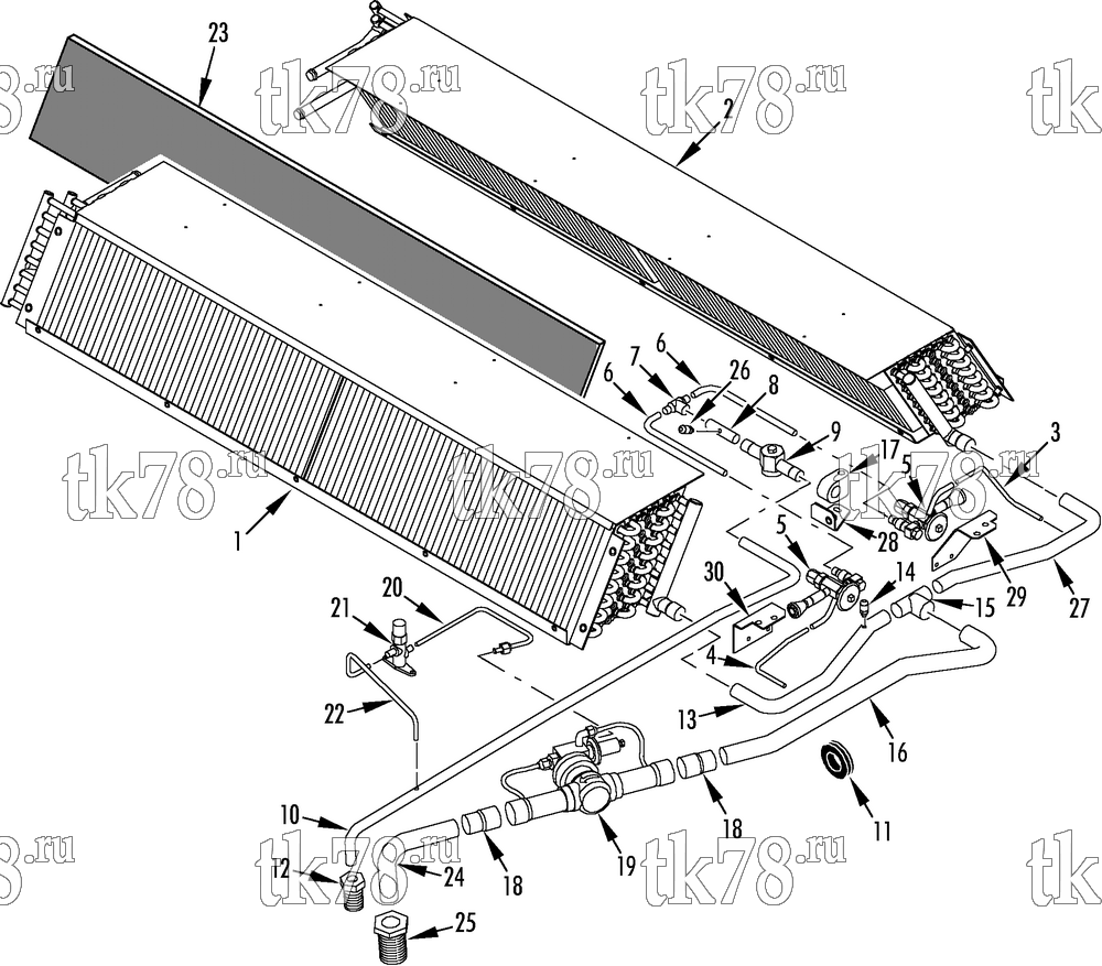 Каталог запчастей для Thermo King AT10-M12 REFRIGERATION EVAPORATOR (M28A, M28B)