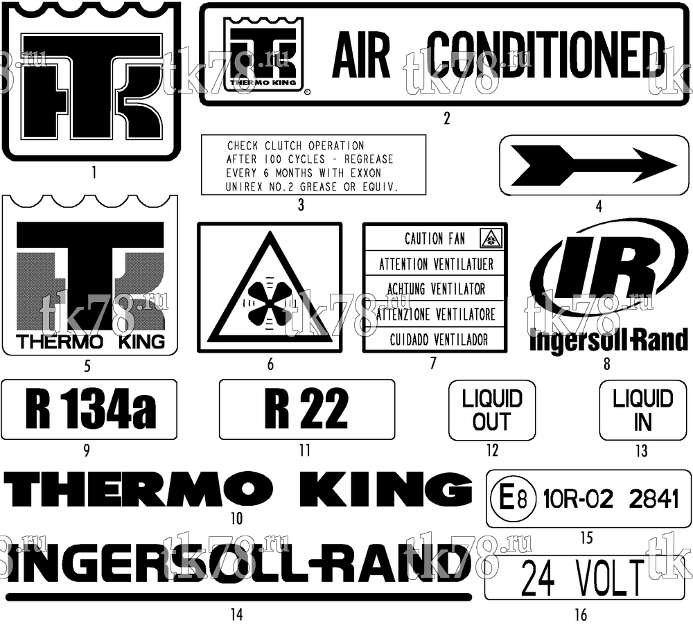 Каталог запчастей для Thermo King  NAMEPLATES