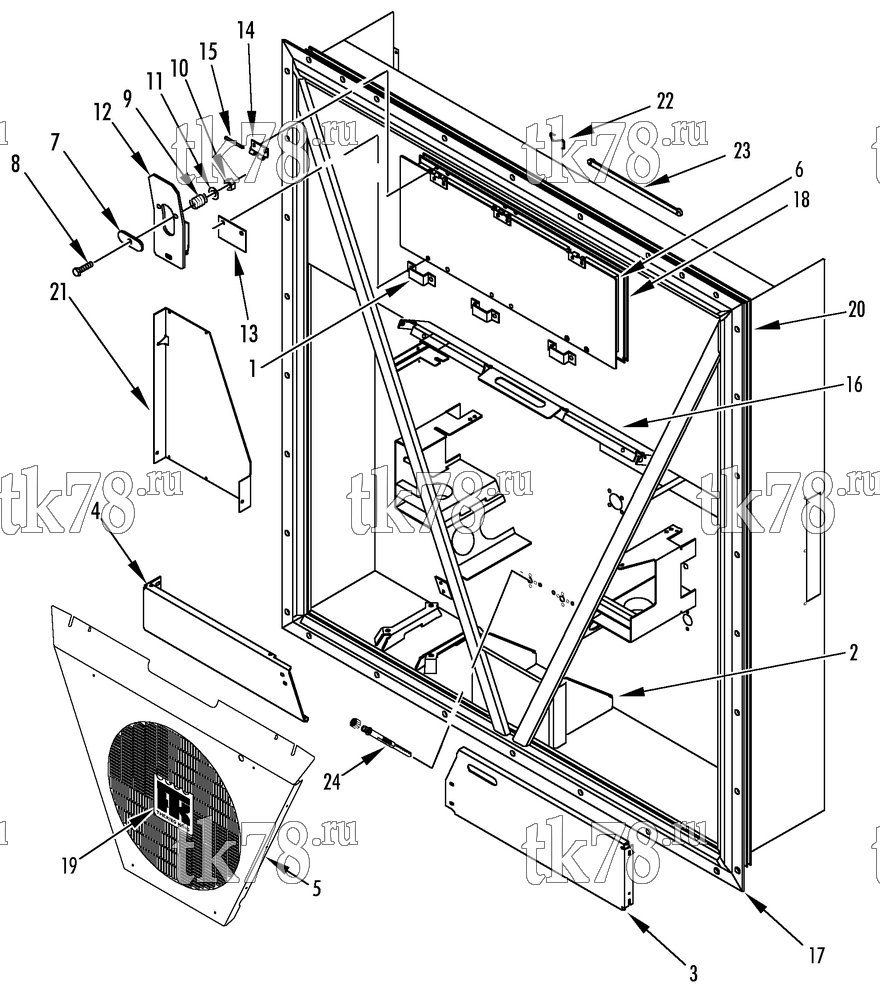 Каталог запчастей для Thermo King  CONDENSER COMPONENTS (20 ft CONTAINER, THREE FANS)