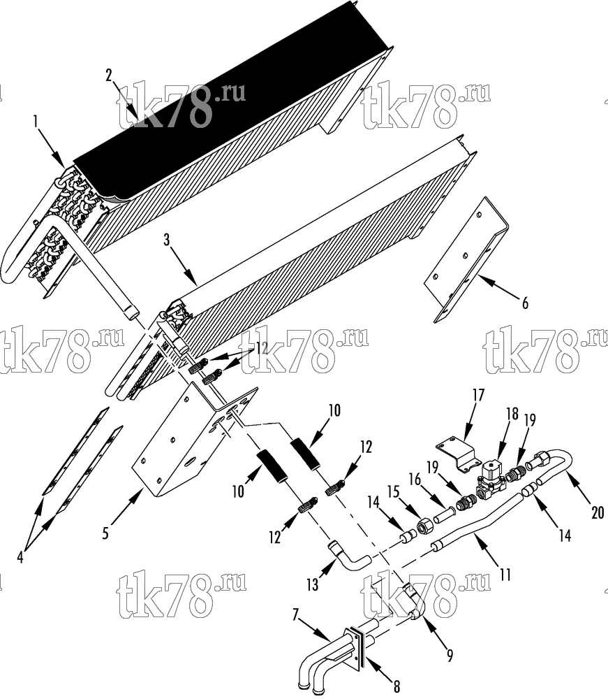 Каталог запчастей для Thermo King T1-M103 HEATER & EVAPORATOR COIL GROUP
