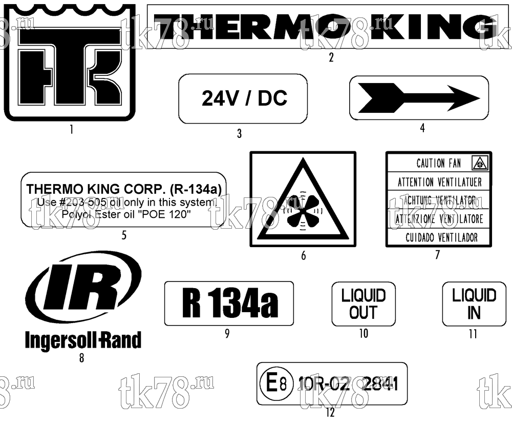 Каталог запчастей для Thermo King MRT-I 1004/TM21 NAMEPLATES