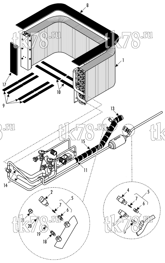 Каталог запчастей для Thermo King LRV-10T W1 EVAPORATOR COIL MOUNTING