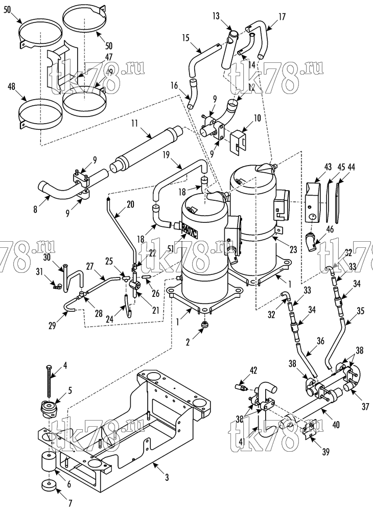 Каталог запчастей для Thermo King LRV-10T BLQ COMPRESSOR SECTION