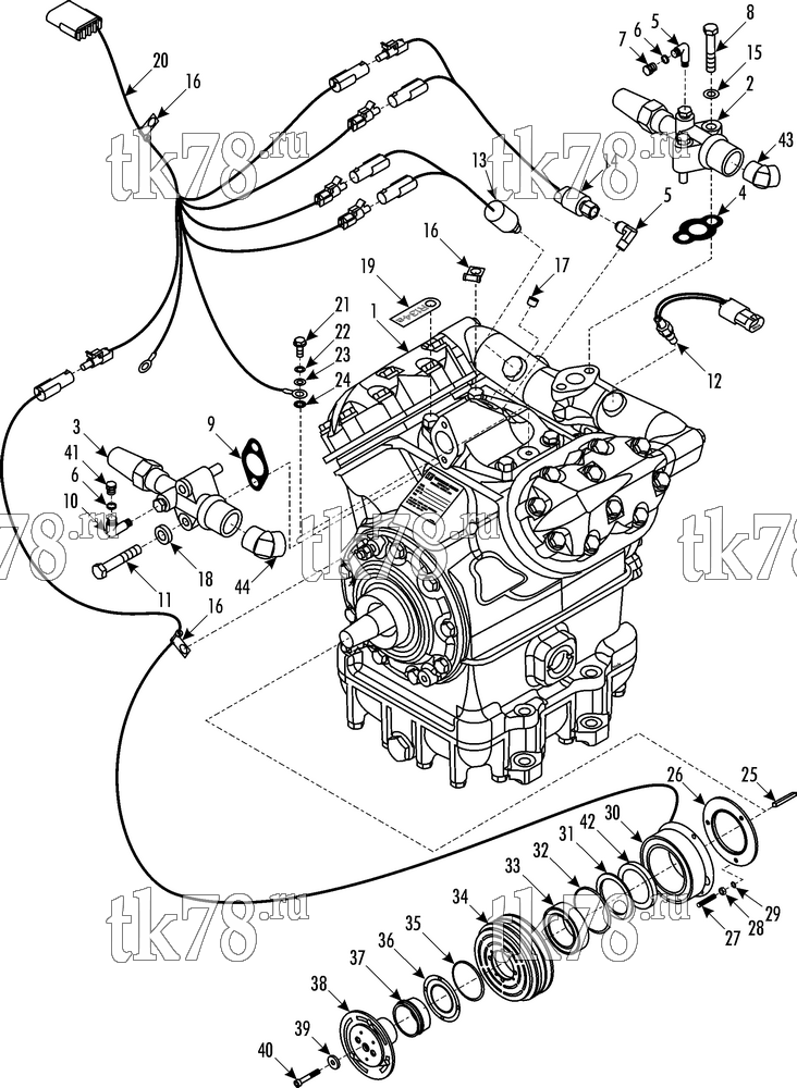 Каталог запчастей для Thermo King  COMPRESSOR GROUP (1C74448G13, KIT 715249)