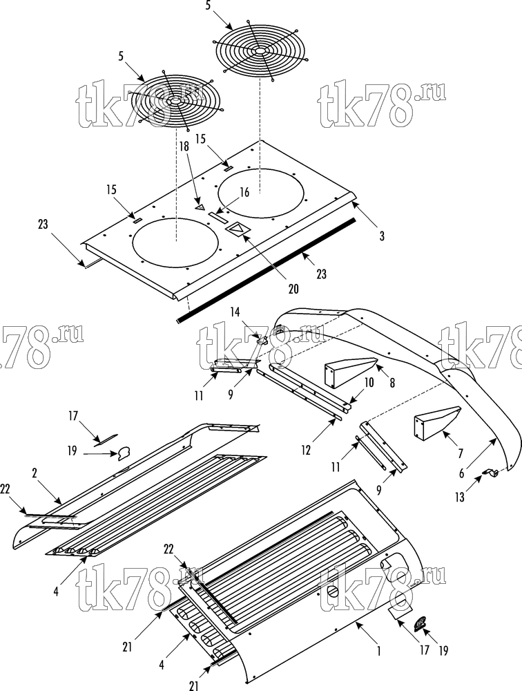 Каталог запчастей для Thermo King LRV-10T PCC CONDENSER COVERS