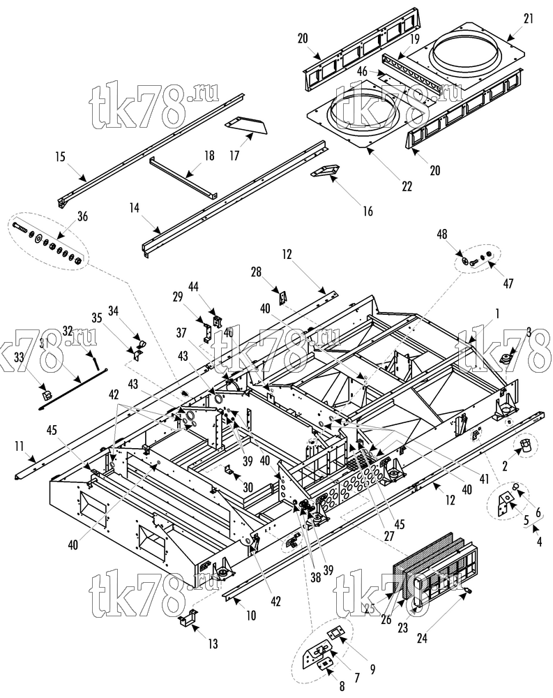 Каталог запчастей для Thermo King LRV-10T PCC FRAME & COMPONENTS