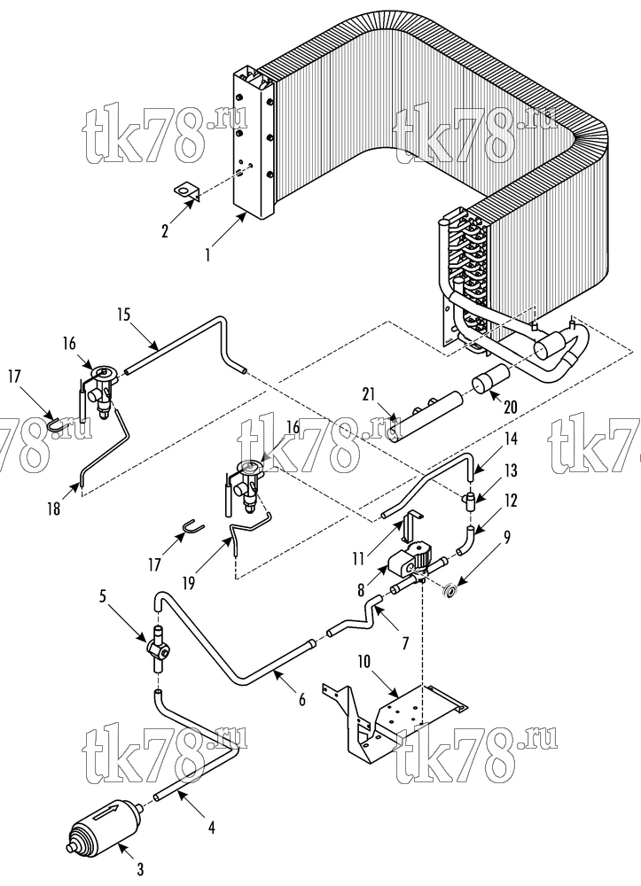 Каталог запчастей для Thermo King LRV-10T PCC EVAPORATOR SECTION