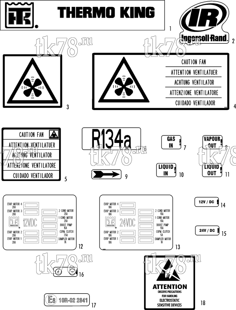 Каталог запчастей для Thermo King SR-50S W NAMEPLATES