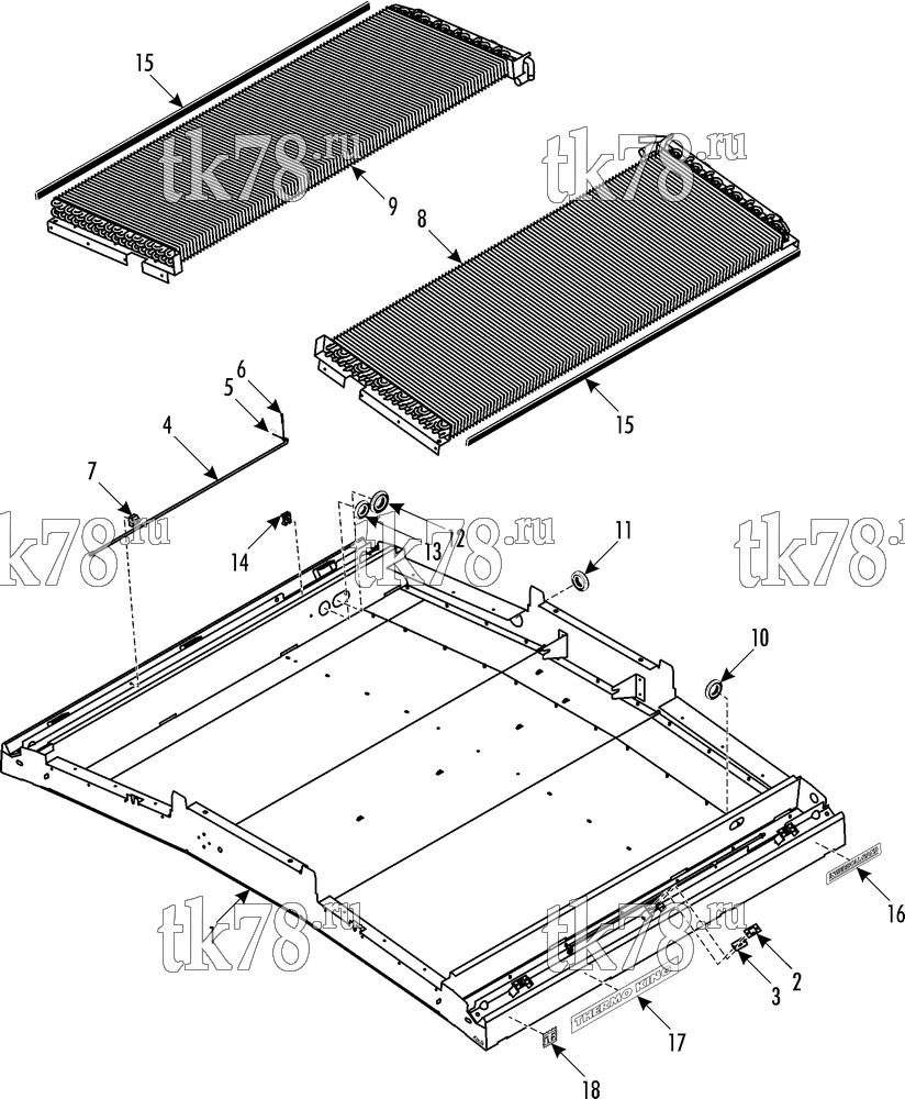 Каталог запчастей для Thermo King  CONDENSER FRAME & COILS (9/04 & After)