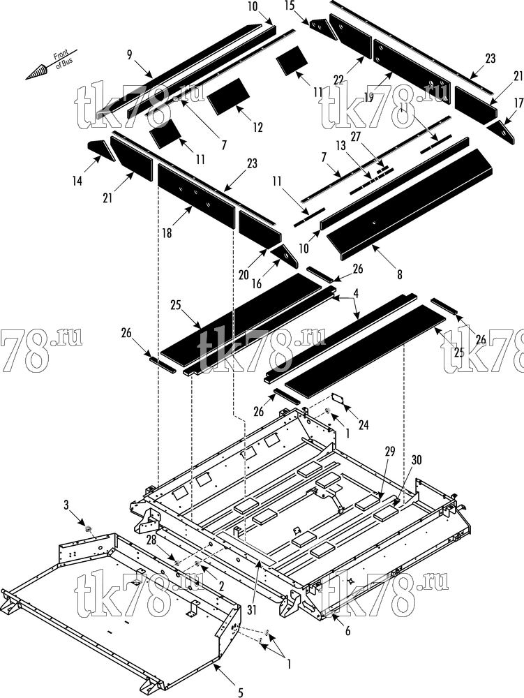Каталог запчастей для Thermo King ASR-140 FRAME & INSULATION