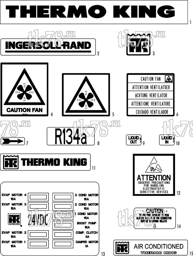 Каталог запчастей для Thermo King  NAMEPLATES