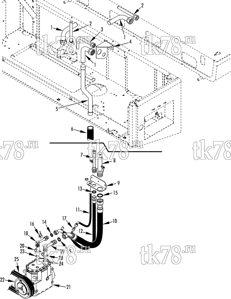 Каталог запчастей для Thermo King V-700 MAX 50 COMPRESSOR HOSE CONNECTIONS