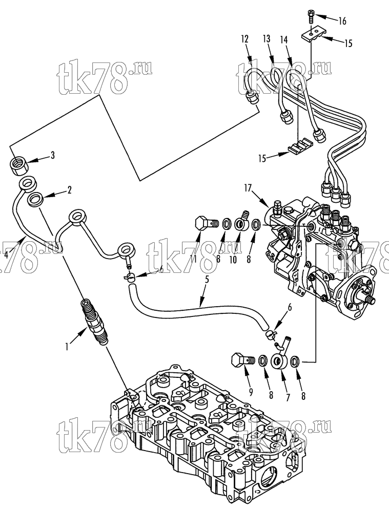 Каталог запчастей для Thermo King TS-500 w/TK 3.76 Engine FUEL INJECTION VALVE (TK 376)