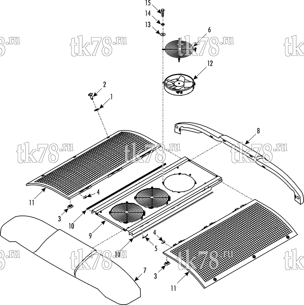 Каталог запчастей для Thermo King MRT-III N 1004 KAROSA CONDENSER STRUCTURAL & COVERS