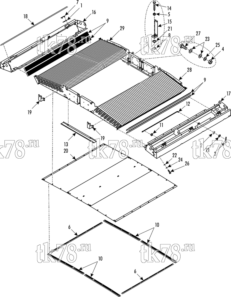 Каталог запчастей для Thermo King MRT-III N 1004 KAROSA CONDENSER FRAME & INSULATION
