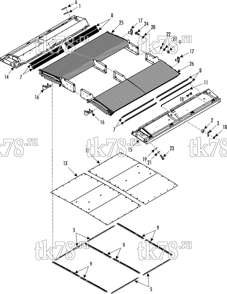Каталог запчастей для Thermo King LRT-III W Split 1000, 1004 CONDENSER FRAME & INSULATION (Before 12/03)